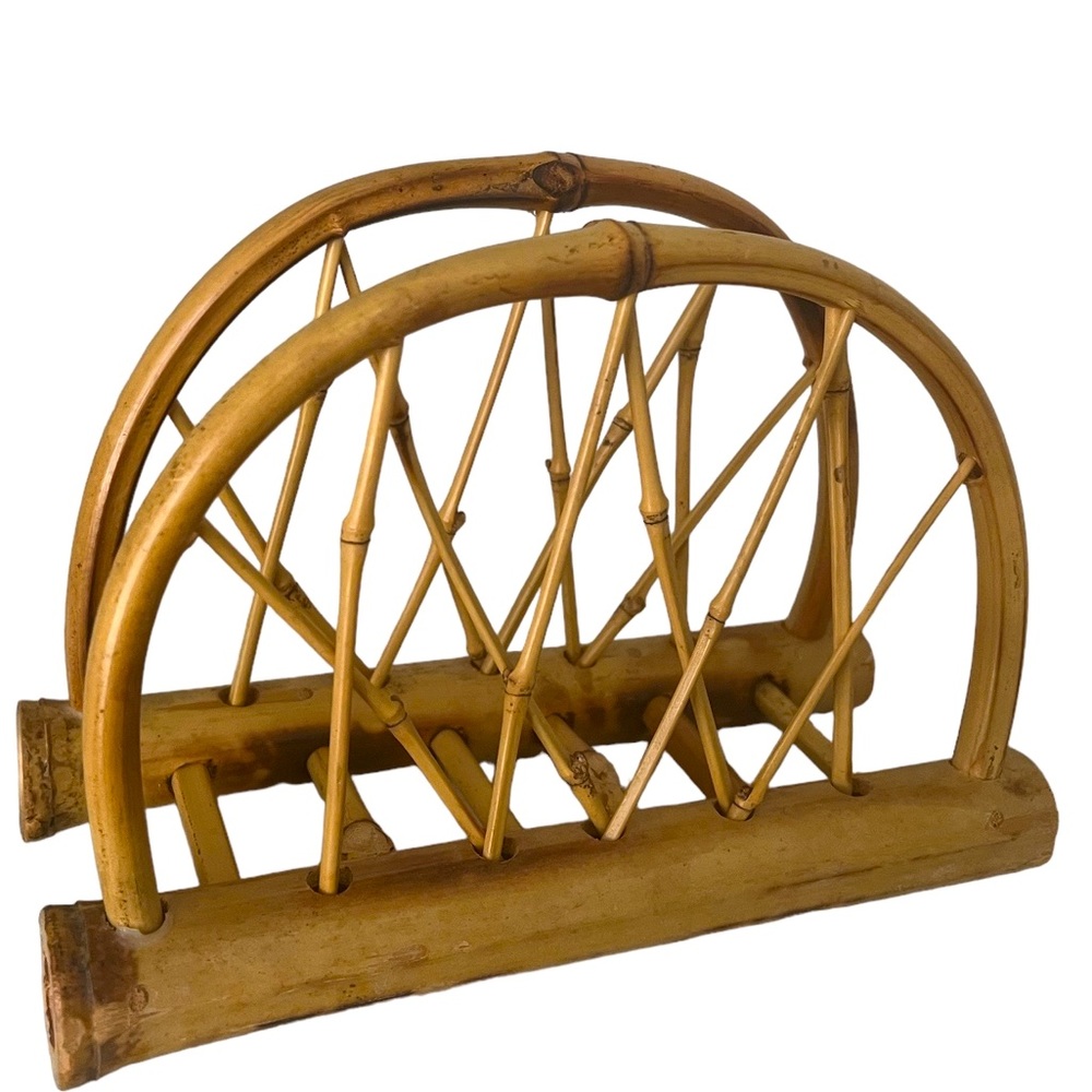 Vintage Boho Bamboo Rattan Napkin Holder